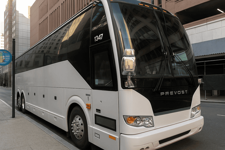 a Charter Bus Rental Meridian coach bus