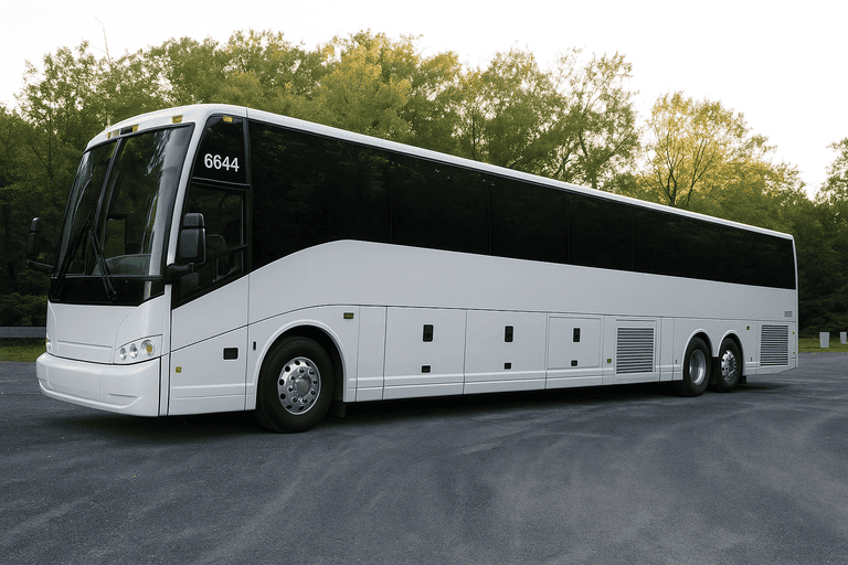 exterior of Charter Bus Rental Meridian coach bus
