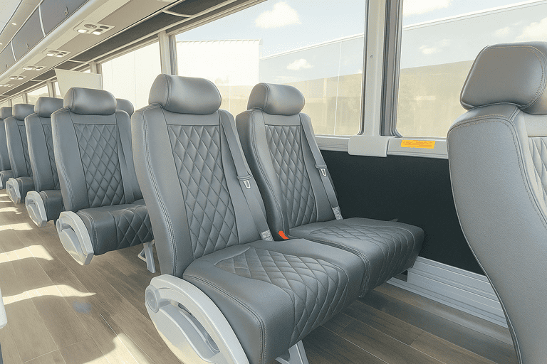 interior of Charter Bus Rental Meridian charter bus